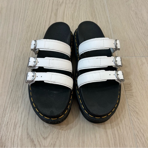 Dr. Martens White Strap Sandals with Black Soles - Picture 3 of 5